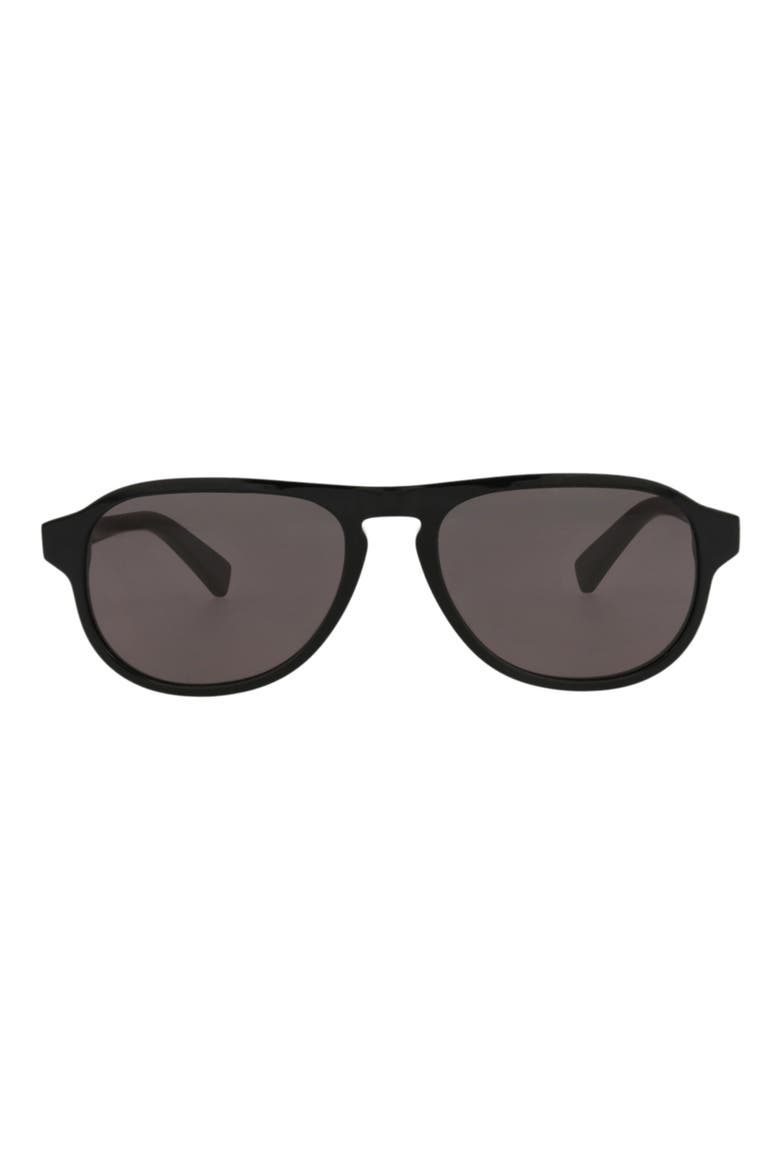 55mm Aviator Sunglasses, Main, color, BLACK BLACK GREY