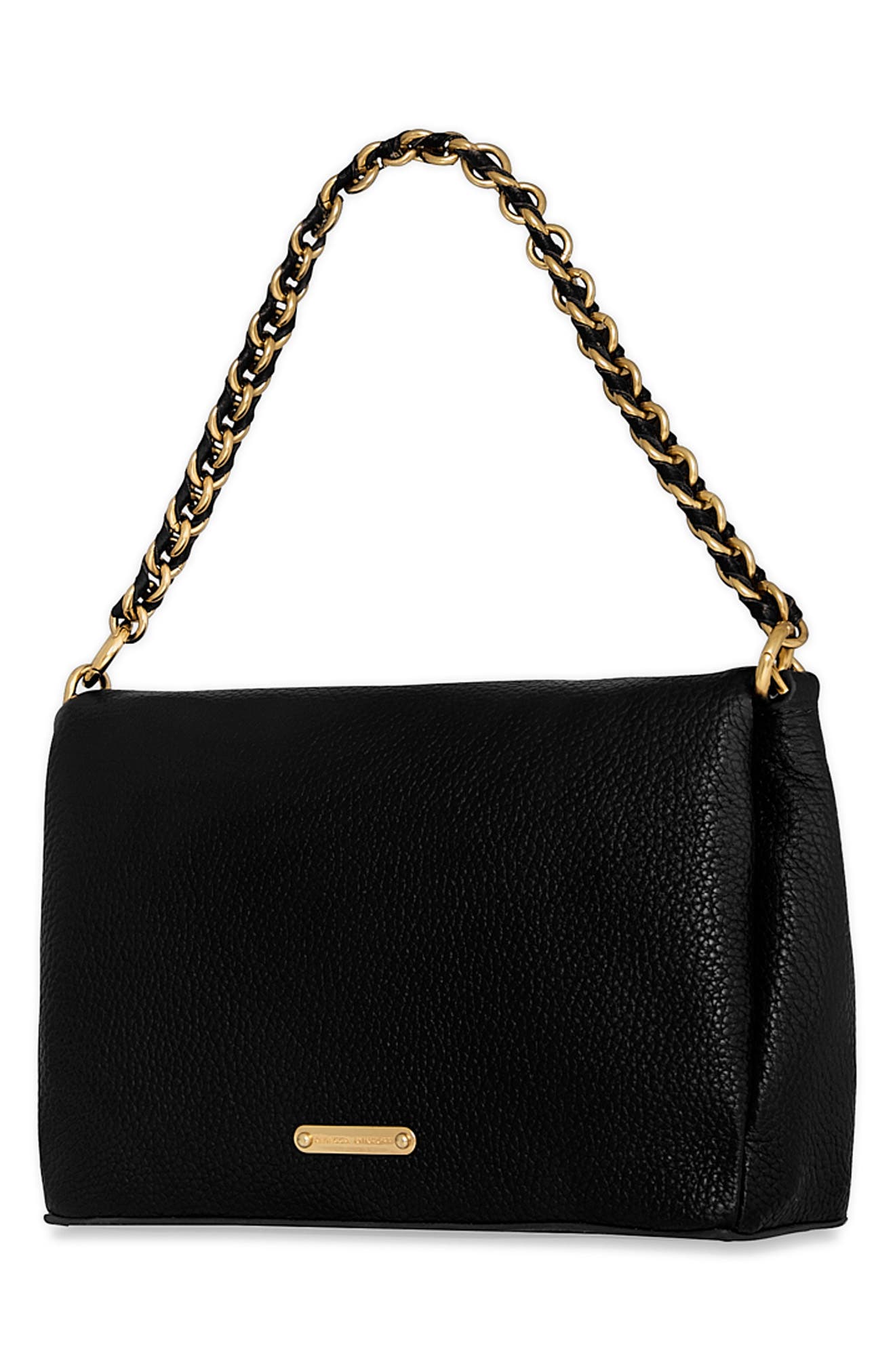 Rebecca Minkoff Foldover Flap Crossbody Bag, Alternate, color, Black