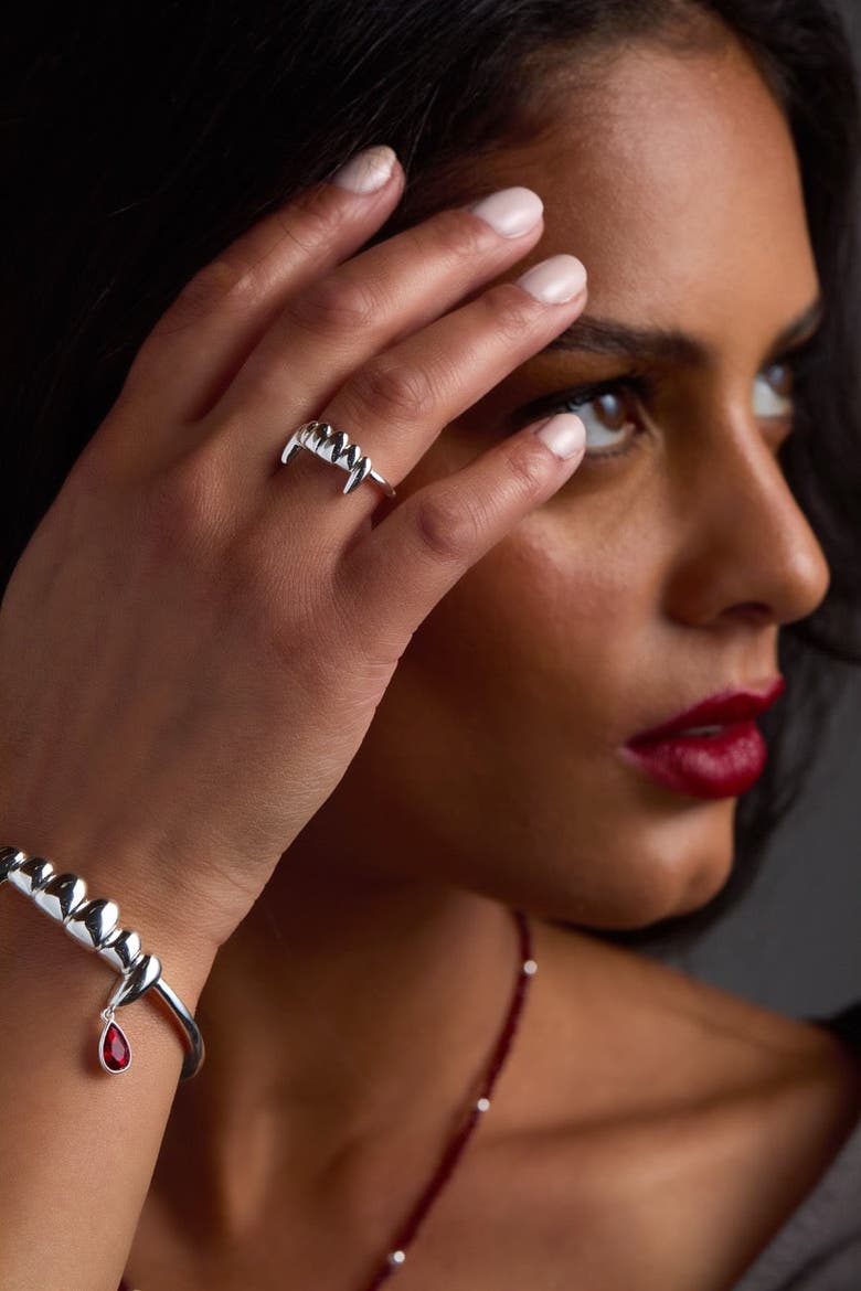 Vampire Teeth Fangs Ring, Alternate, color, Silver