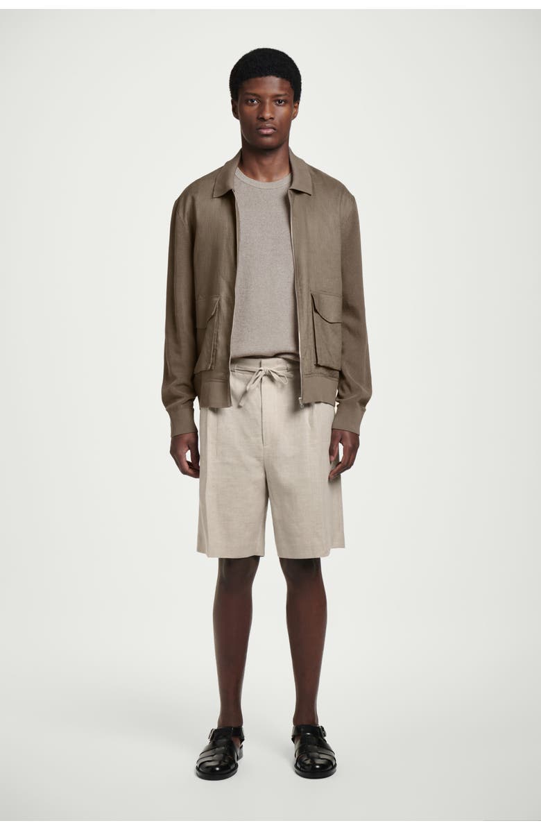 COS Tailored Drawstring Linen Shorts, Alternate, color,