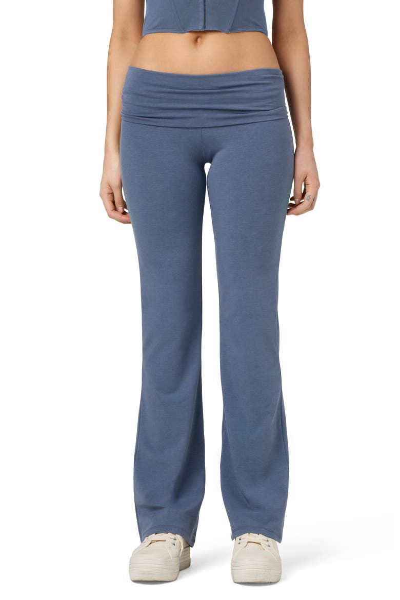 Softie Cotton Blend Fold Over Pants, Main, color, GRISAILLE
