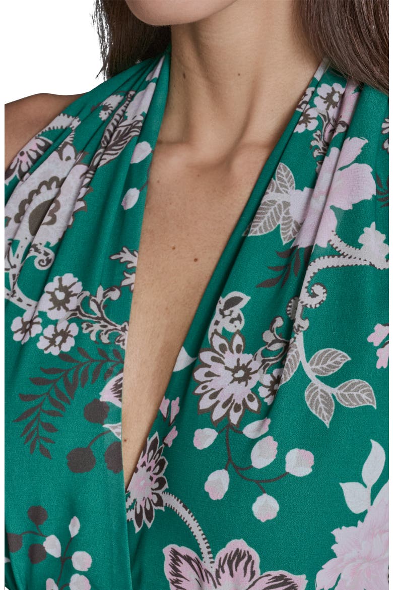 Floral Tiered Halter Maxi Dress, Alternate, color, LUSH GREEN MULTI