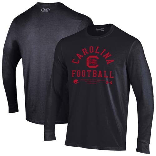 Under Armour Black South Carolina Gamecocks 2025 Sideline Football Performance Cotton Long Sleeve T- In Black