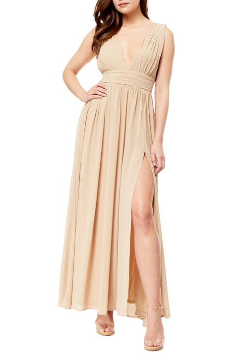 Athen Plunging V-Neck Maxi Dress