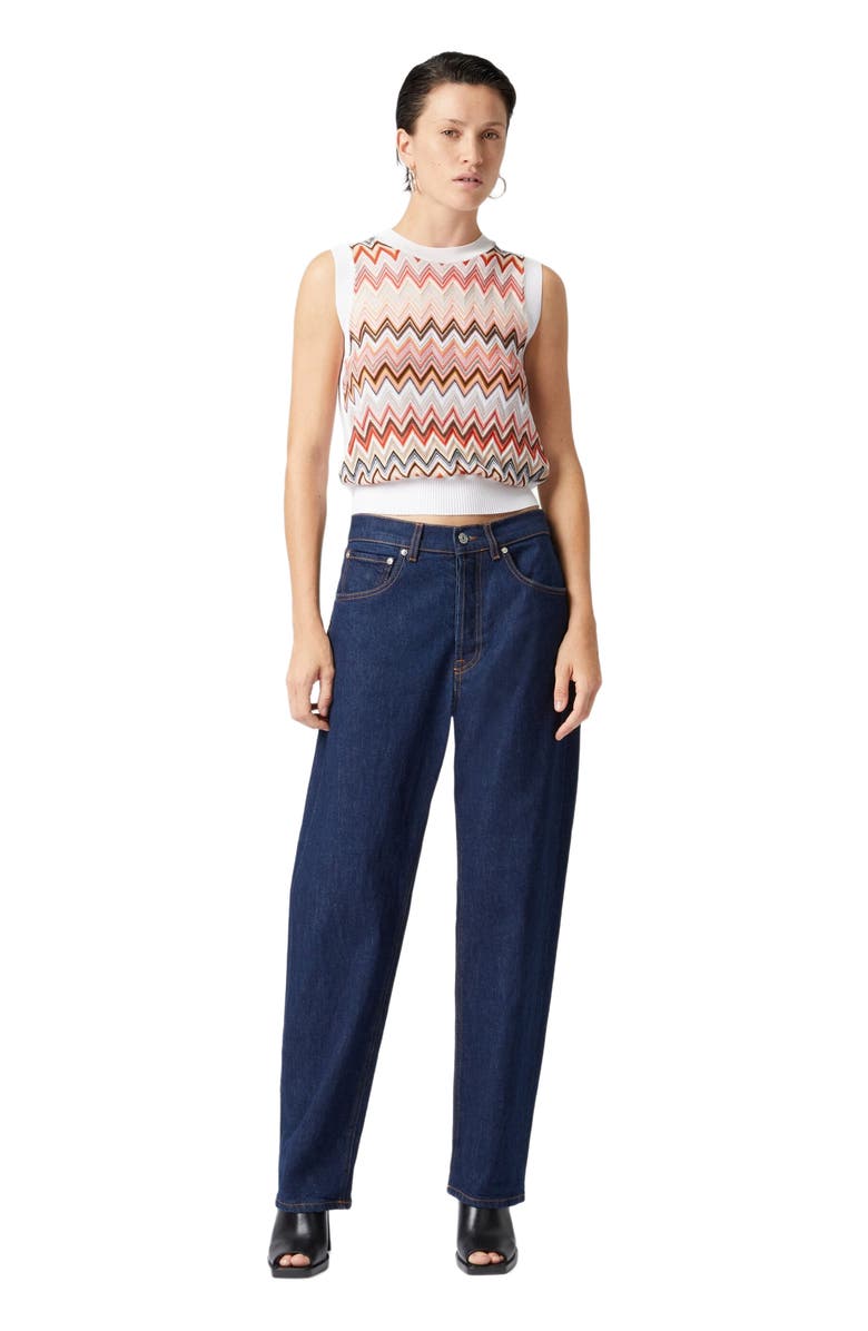 Missoni Viscose-blend Crewneck Vest With Chevron Insert, Main, color, Multicoloured