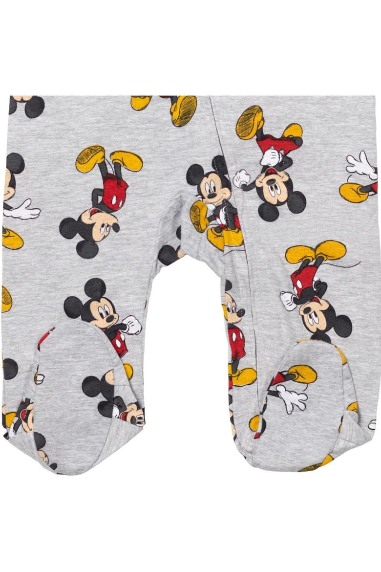 Mickey Mouse 2-Pack Footed One-Piece Sleep N' Play, Alternate, color, Oatmeal Grey Mickey