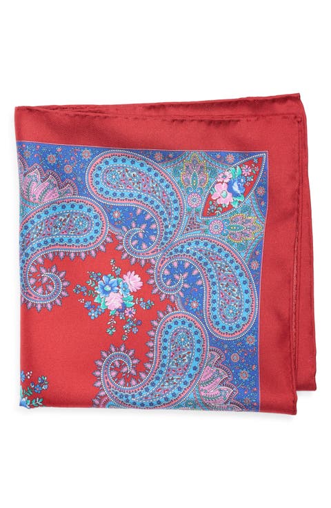 Paisley Floral Silk Pocket Square