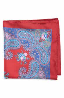 Paisley Floral Silk Pocket Square