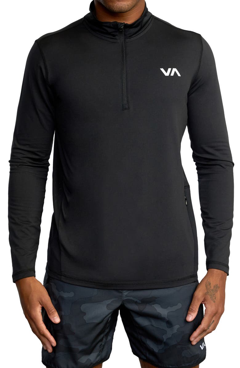 RVCA Recycled Polyester Blend Quarter Zip Pullover, Main, color,