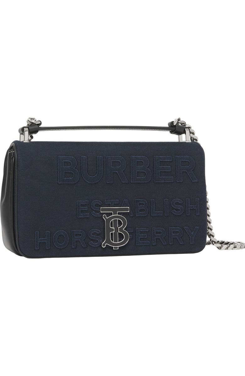 Burberry Small Lola Horseferry Logo Canvas Top Handle Bag, Alternate, color,