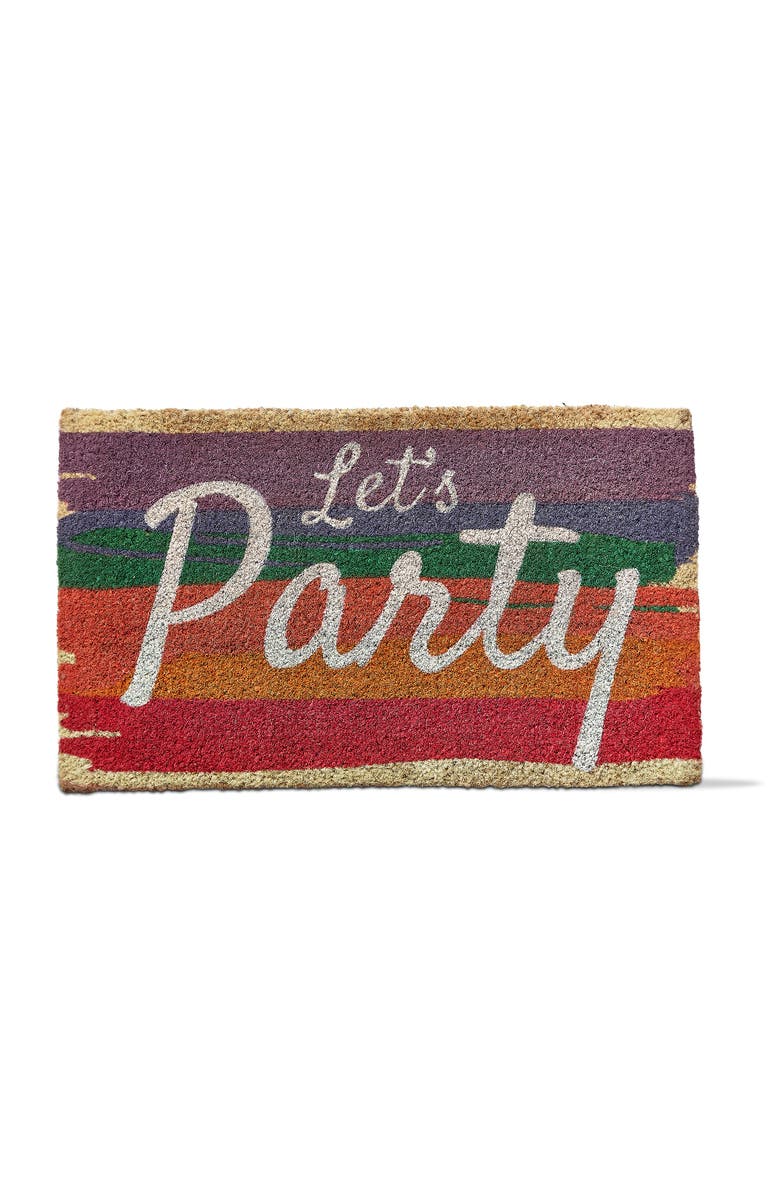 tag Rainbow Colored Lets Party Welcome Mat for Indoor Outdoor, Main, color, Multicolored