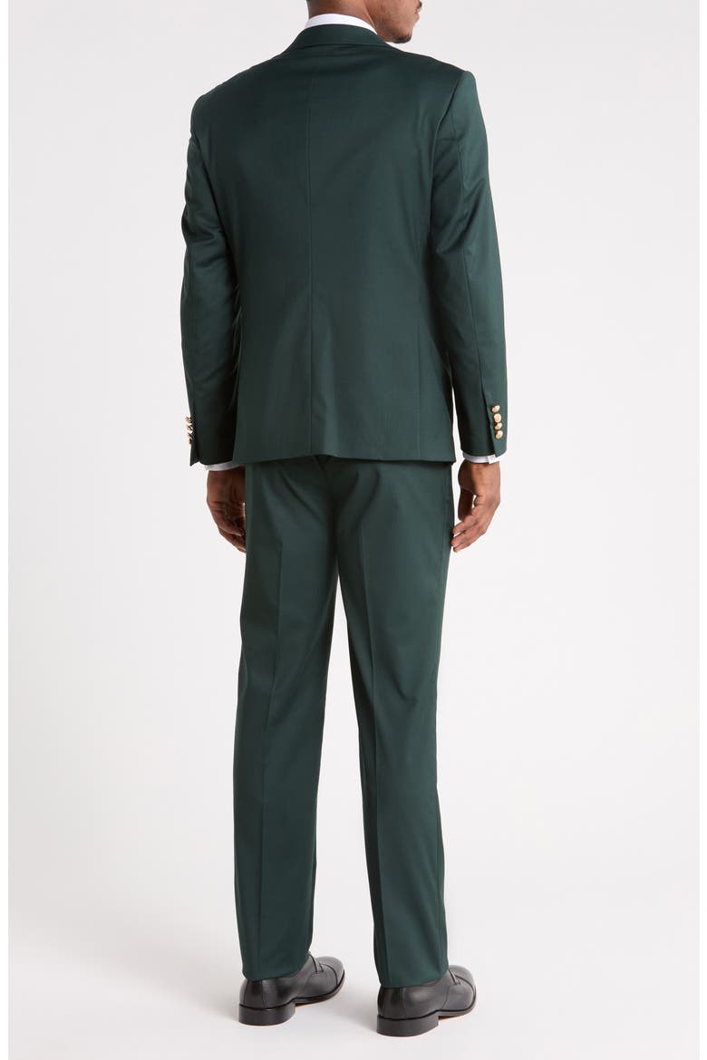 Peak Lapel 3-Piece Suit, Alternate, color, GREEN