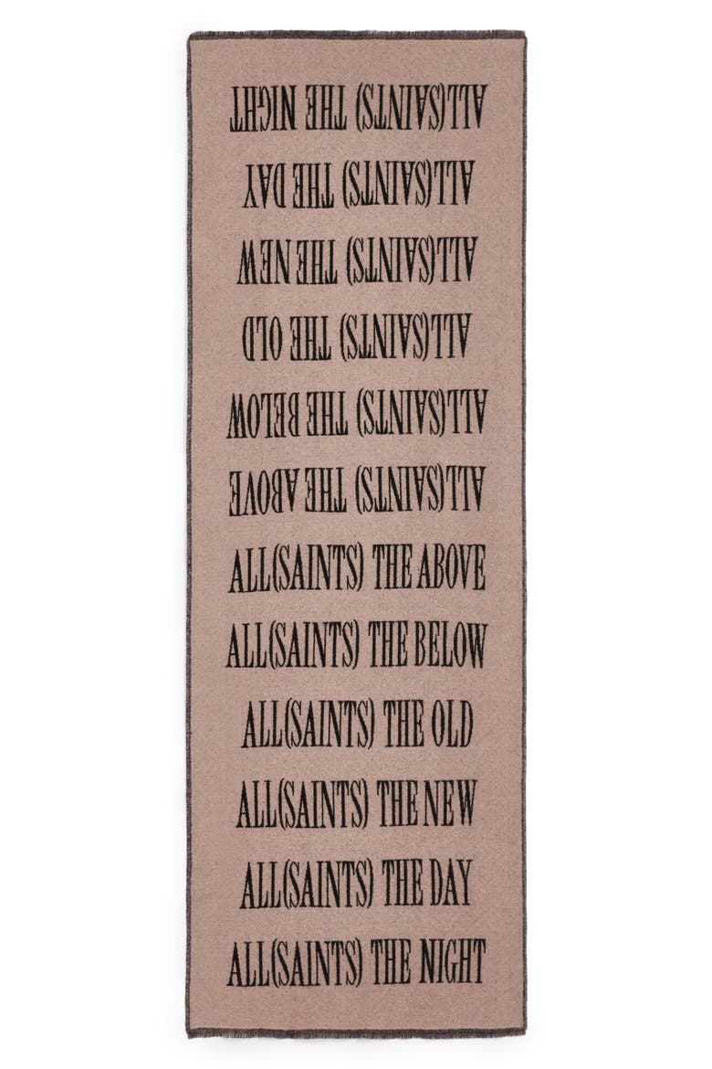Varsity Woven Wool Blend Scarf, Alternate, color, BLUSH BLACK