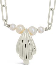Sterling Forever Chérie Faux Pearl Shell Pendant Necklace