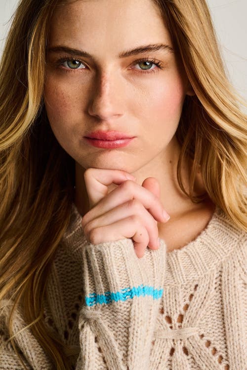 Lisa Todd Cable Crew Sweater In Brown