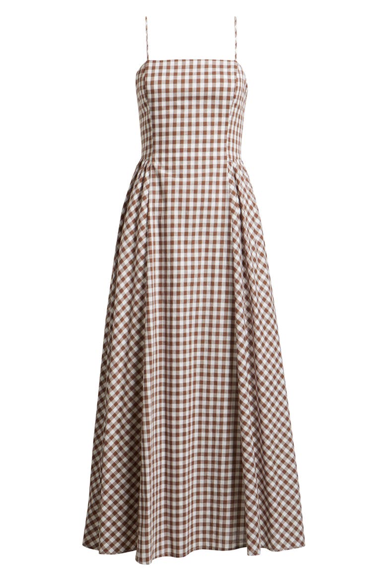 Kalley Sleeveless Cotton Maxi Dress, Alternate, color, BROWN