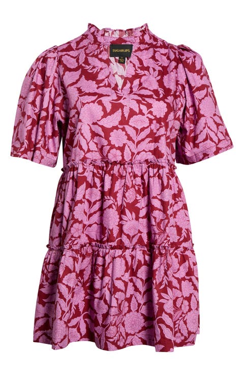 Dixie Split Neck Cotton Shift Dress