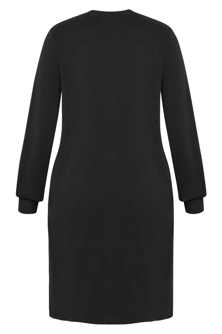 Arla Tie Waist Long Sleeve Dress, Alternate, color, BLACK