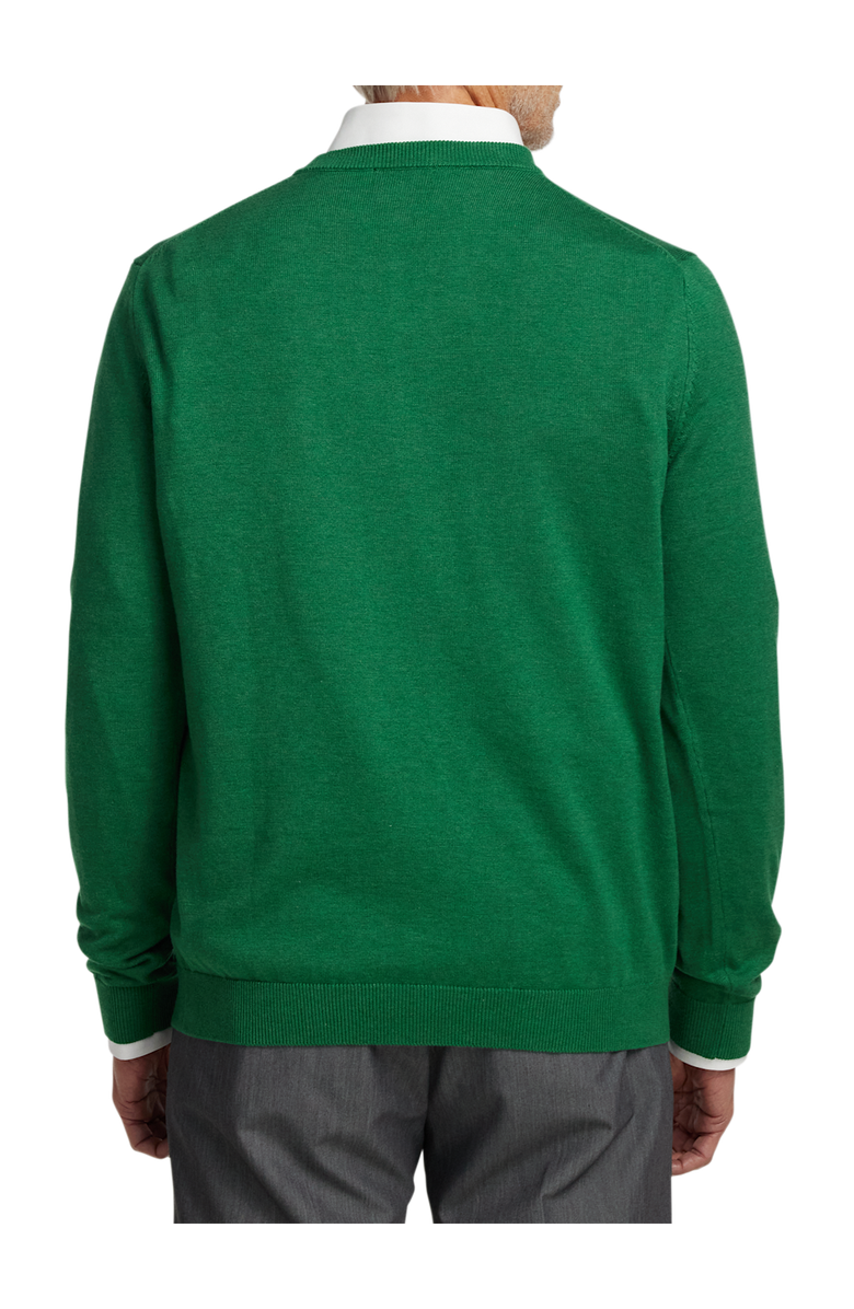 Paul Fredrick Supima Cotton V-neck Sweater, Alternate, color, Green