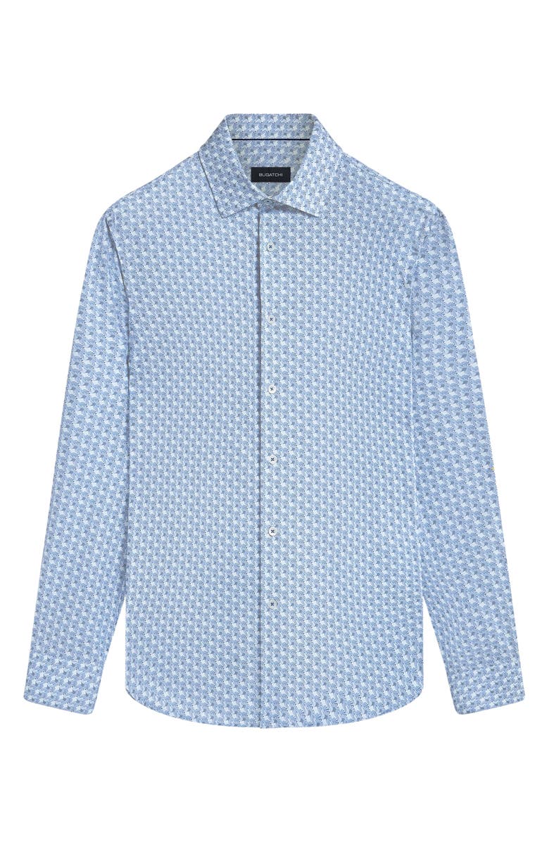 Bugatchi James OoohCotton<sup>®</sup> Geo Print Button-Up Shirt, Alternate, color, 