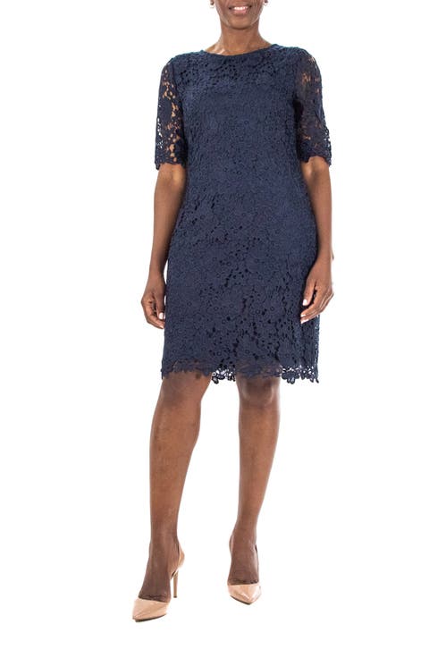 Jewel Neck Lace Dress