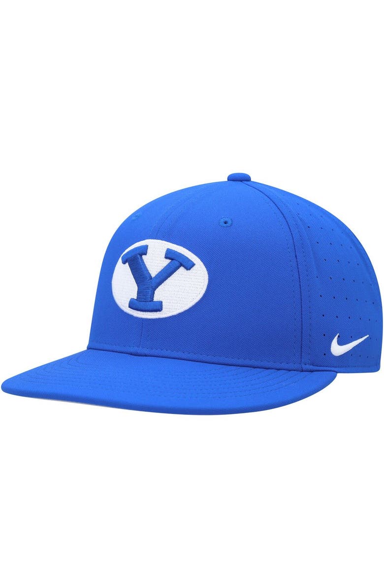 Nike Men's Nike Royal BYU Cougars Aero True Baseball Performance Fitted Hat, Alternate, color,