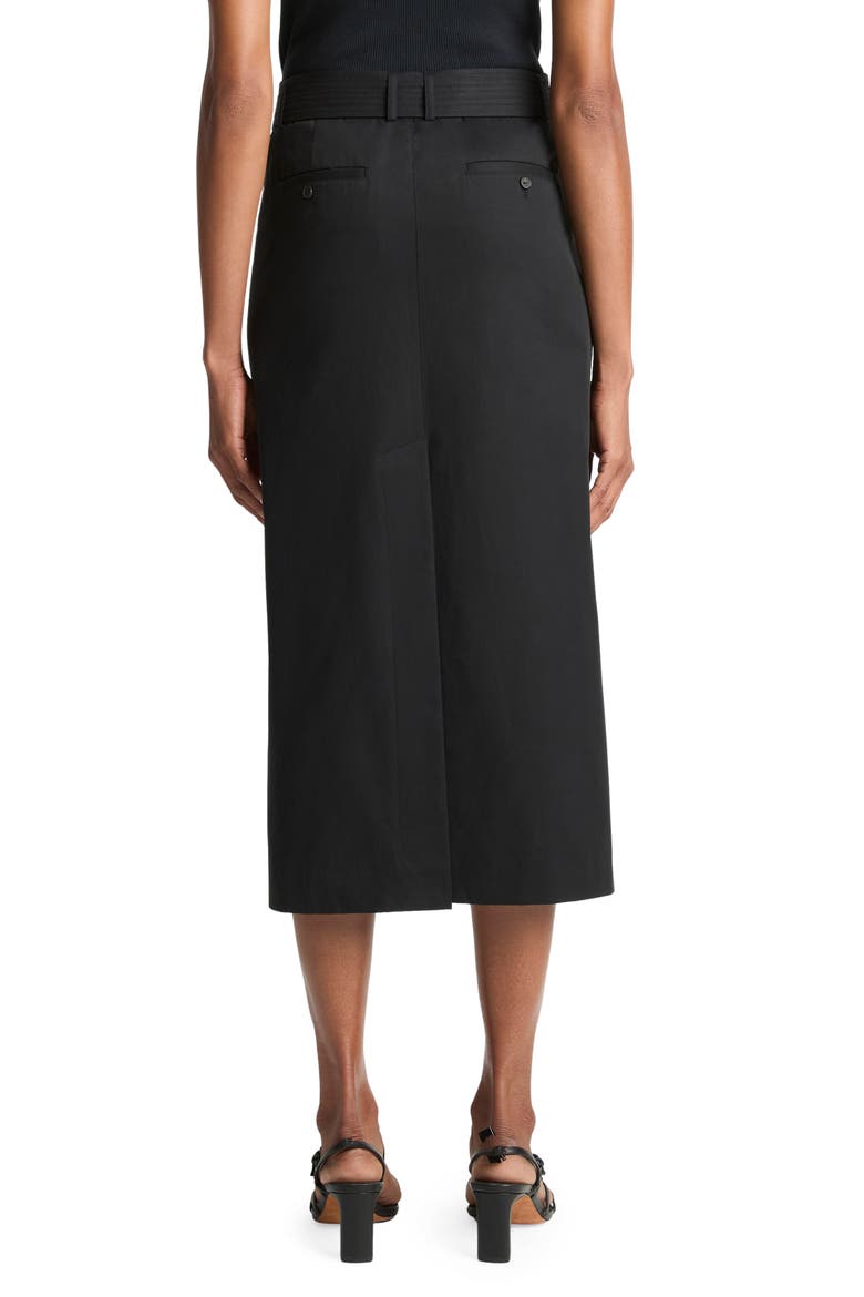 Belted Midi Pencil Skirt, Alternate, color, BLACK