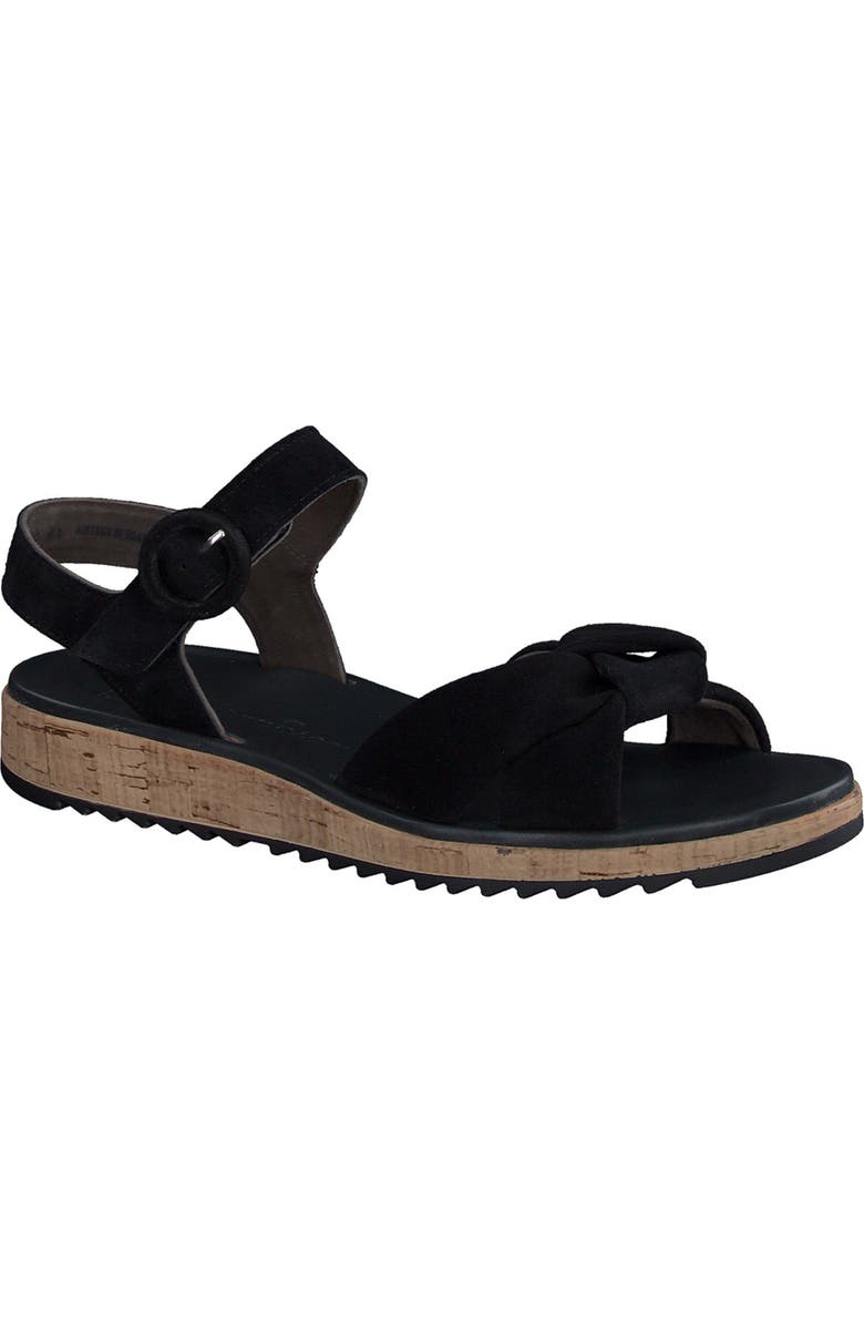 Paul Green Trento Ankle Strap Platform Sandal, Main, color, Black Suede