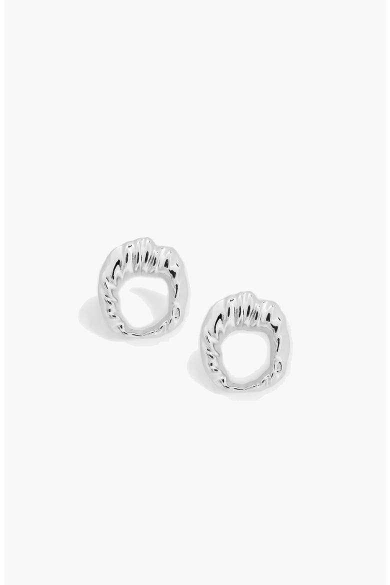 Iyun Face On Stud Earrings In Silver, Alternate, color, Silver