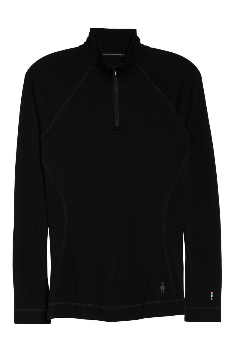Merino Base Layer Pullover, Alternate, color, BLACK