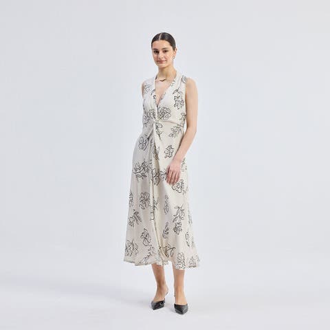 Front Twist Maxi Dress in Florals