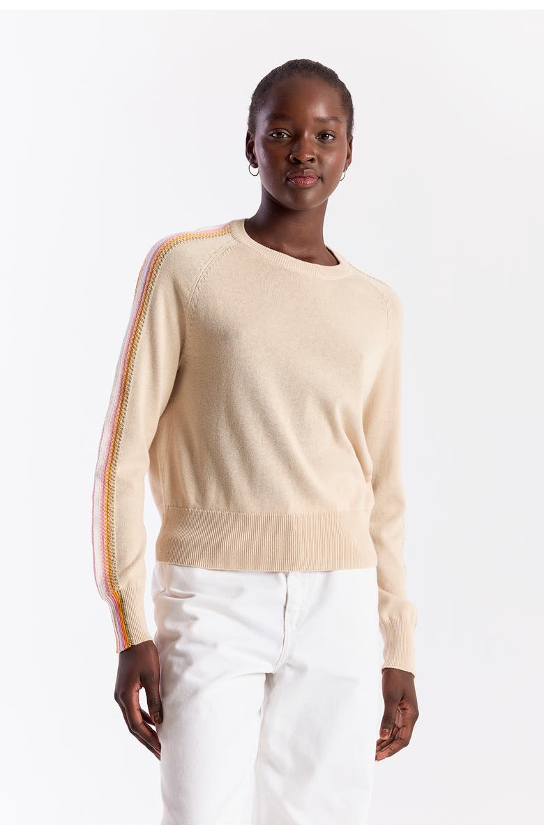 WISPR Geo Sleeve Knitted Sweater, Main, color, Calico/Tangerine