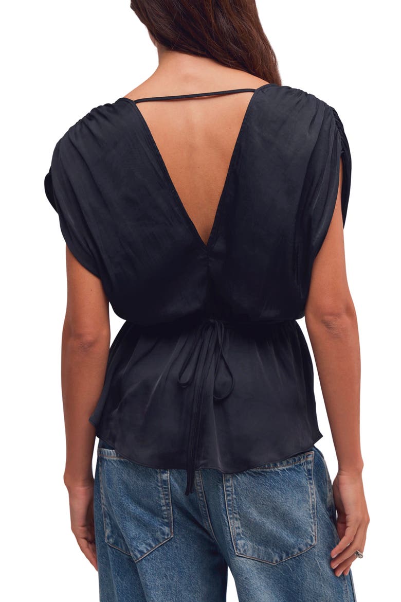 Ash Button-Up Peplum Top, Alternate, color, BLACK