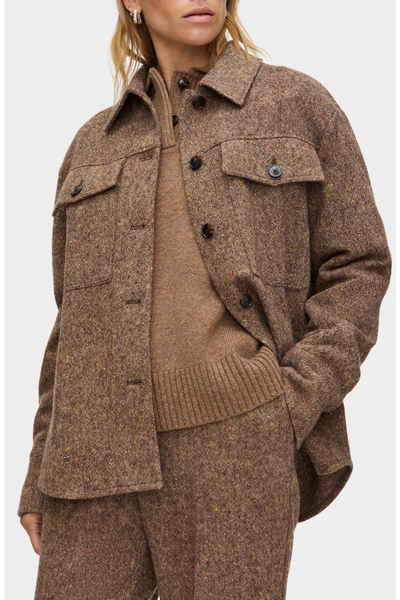 Charlie Recycled Wool Blend Shirt Jacket, Main, color, BROWN