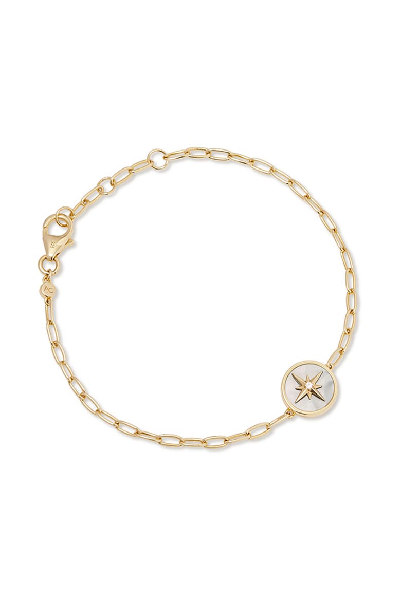 Gold Polaris Mother of Pearl Locket Bracelet, Main, color, Mother of Pearl