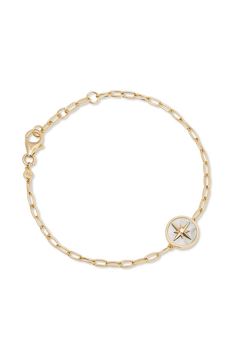 Astley Clarke Gold Polaris Mother of Pearl Locket Bracelet, Main, color, Mother Of Pearl
