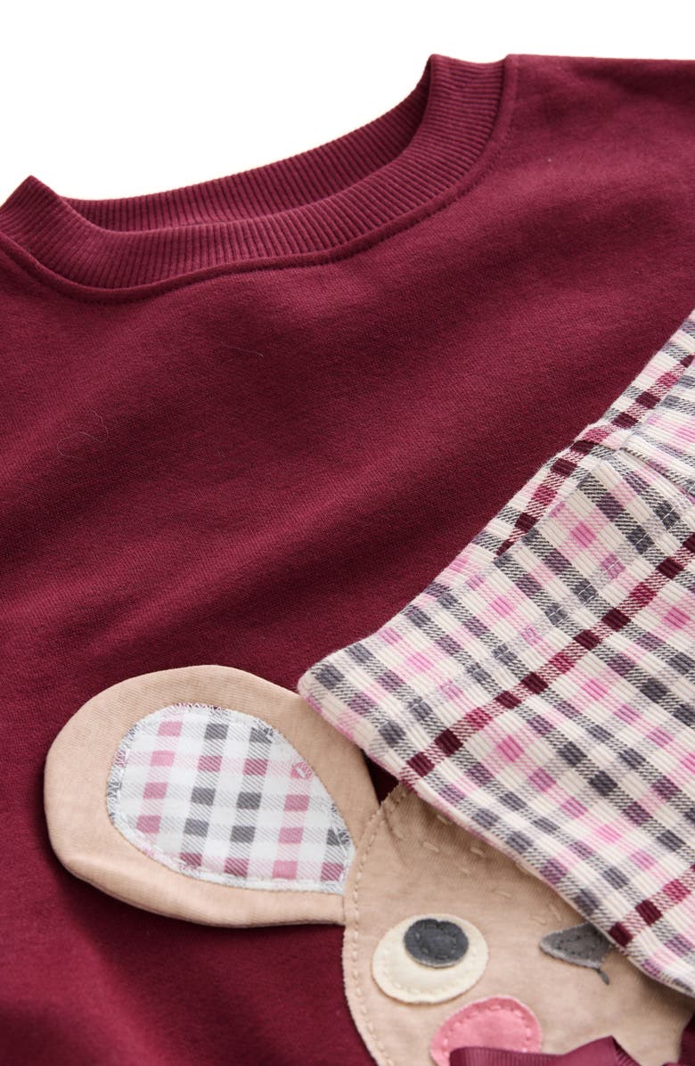 NEXT Kids' Holiday Appliqué Graphic Sweatshirt & Flare Leggings Set, Alternate, color, Burgundy