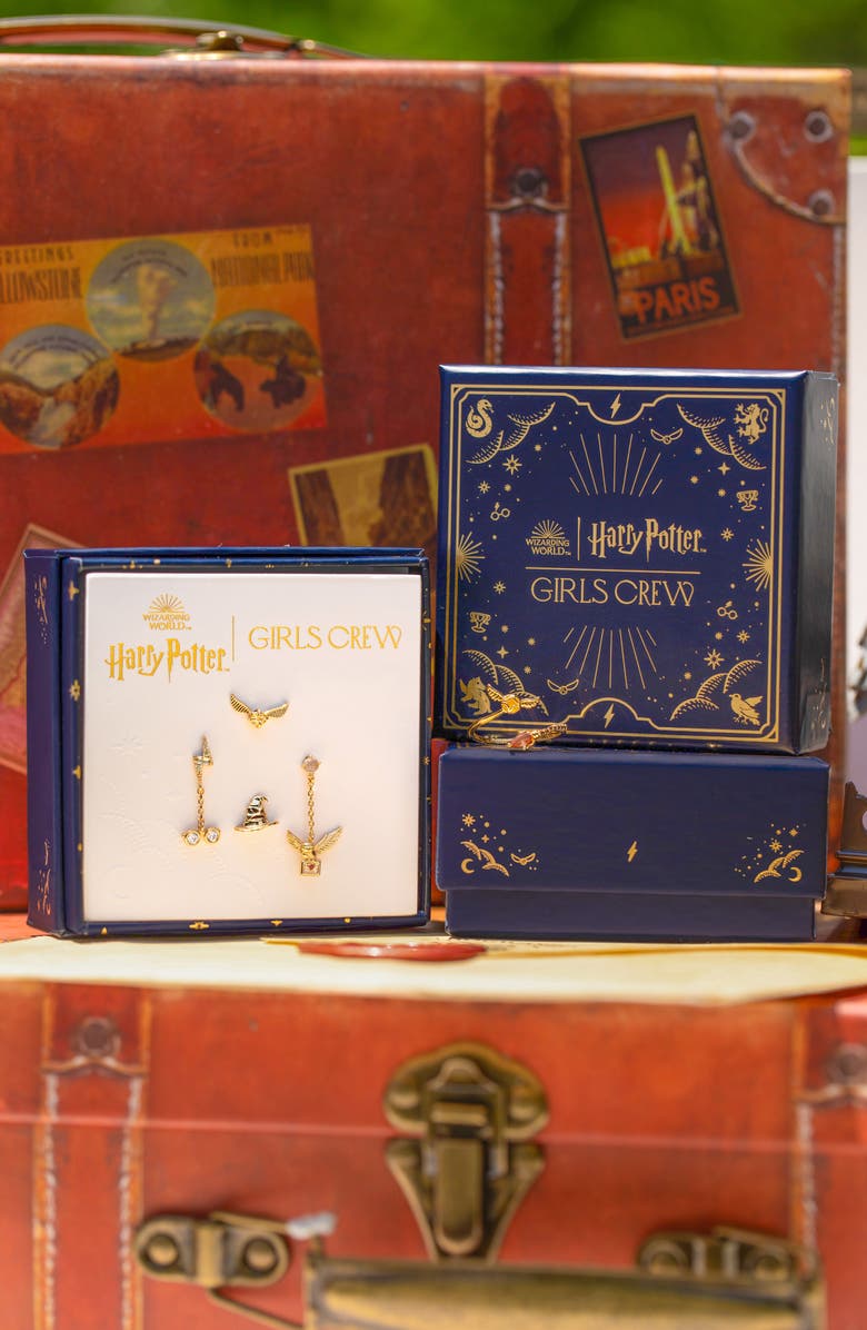 Girls Crew x Harry Potter<sup
™</sup
 Back to Hogwarts Earrings Set, Alternate, color, Gold