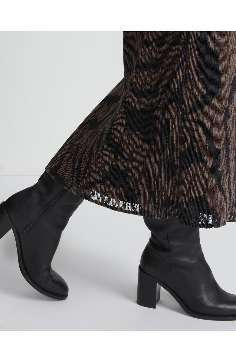 Lafayette 148 New York Wood Grooves Pleated Lace Midi Skirt, Alternate, color, 