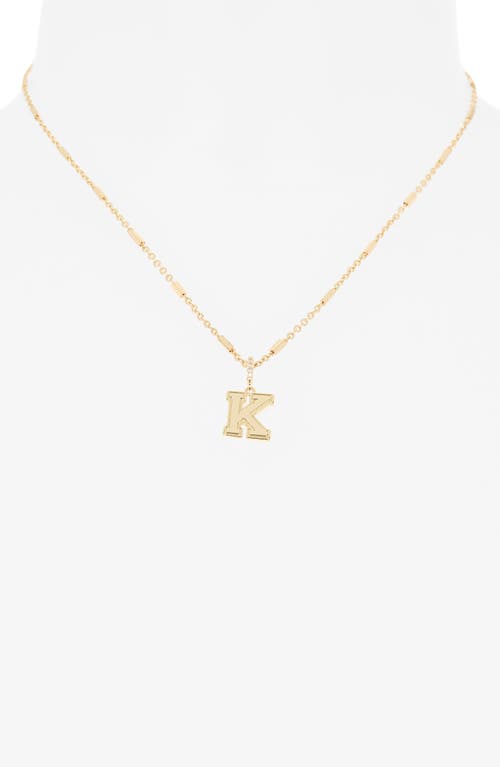 Leith Varsity Font Cubic Zirconia Initial Pendant Necklace In Gold