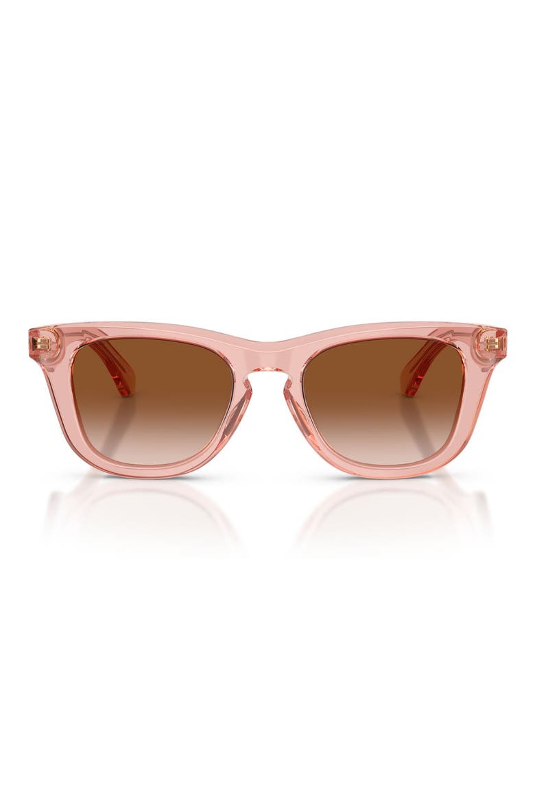 Kids' 46mm Small Square Sunglasses, Main, color, TRANSPARENT PINK / BROWN