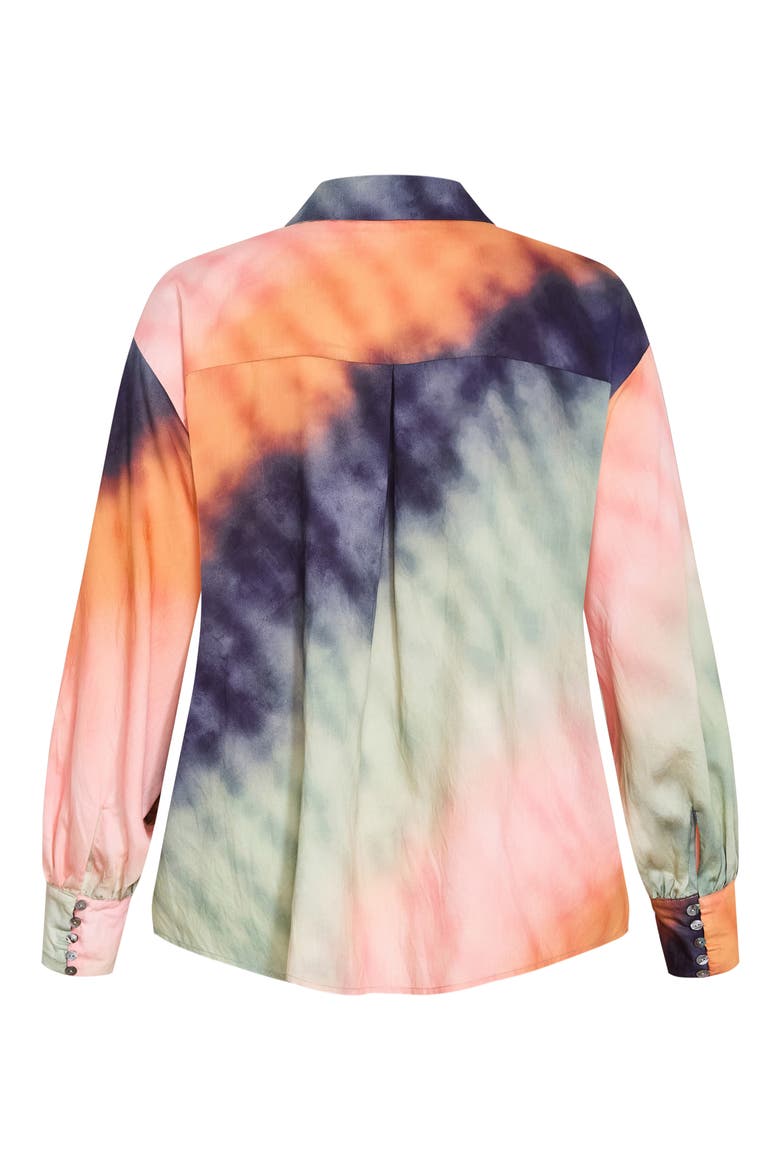 Sunset Ombré Button-Up Shirt, Alternate, color, SUNSET OMBRE