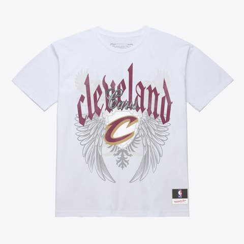 Men's Mitchell & Ness White Cleveland Cavaliers Old English Classic T-Shirt