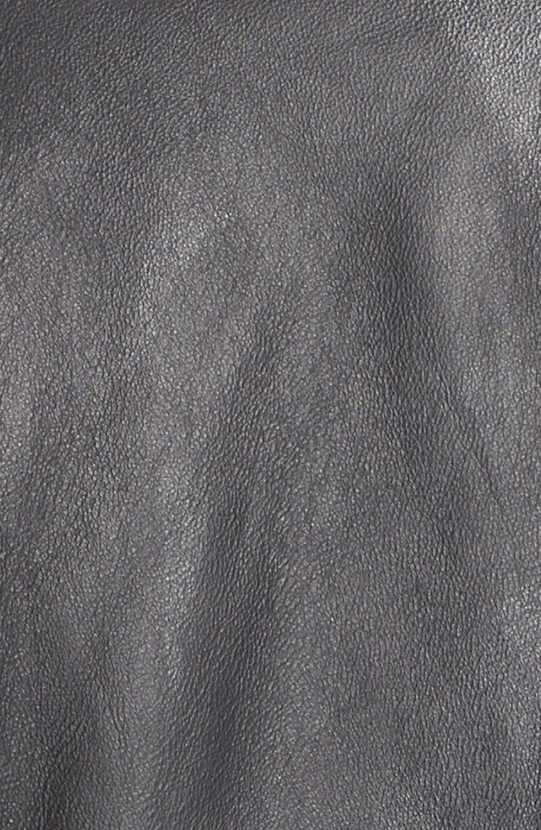 Sejour Leather Peplum Jacket, Alternate, color, Black