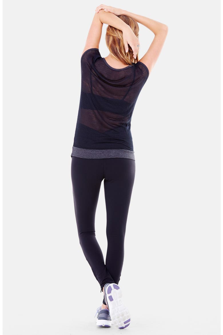 Ingrid & Isabel® Stripe Mesh Maternity Top, Alternate, color, BLACK/CHARCOAL HEATHER