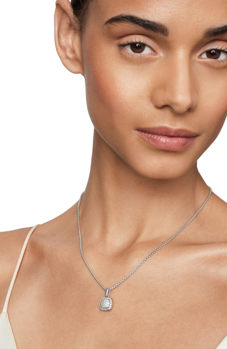 David Yurman Petite Albion<sup>®</sup> Pendant Necklace with Pavé Diamonds, Alternate, color, Silver/ Diamond
