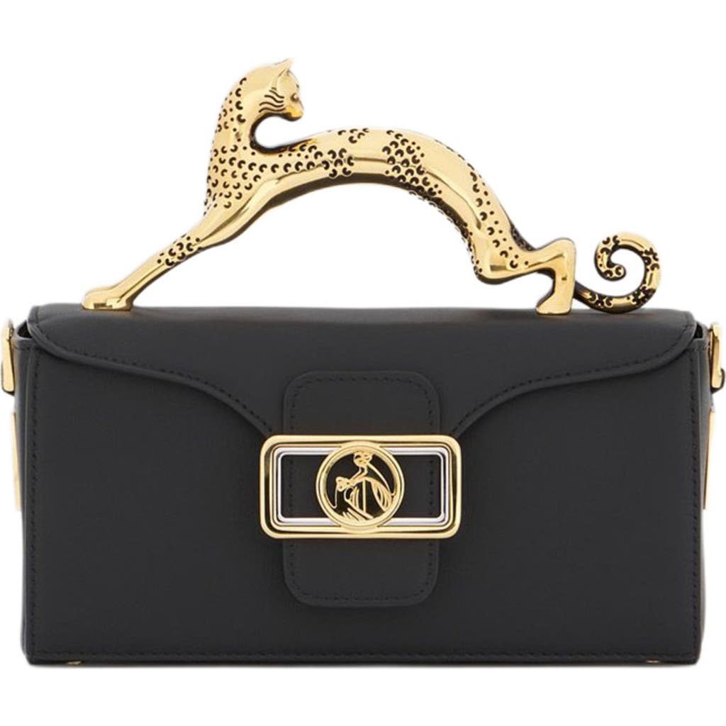 Lanvin Nano Pencil Cat Leather Bag In Black