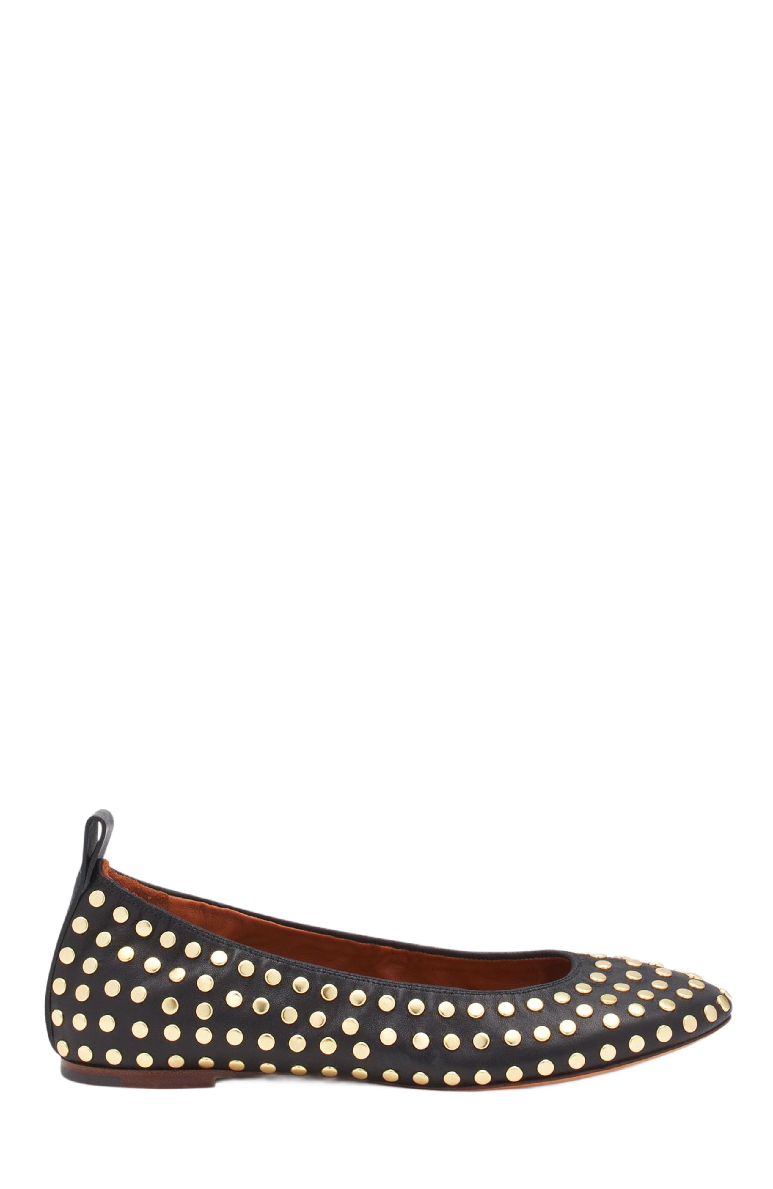 Lanvin THE LEATHER BALLERINA FLAT WITH STUDS, Main, color, 