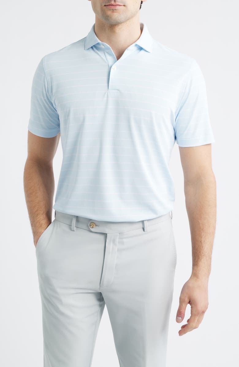 Peter Millar Coda Performance Piqué Golf Polo, Main, color, Blue Brisk