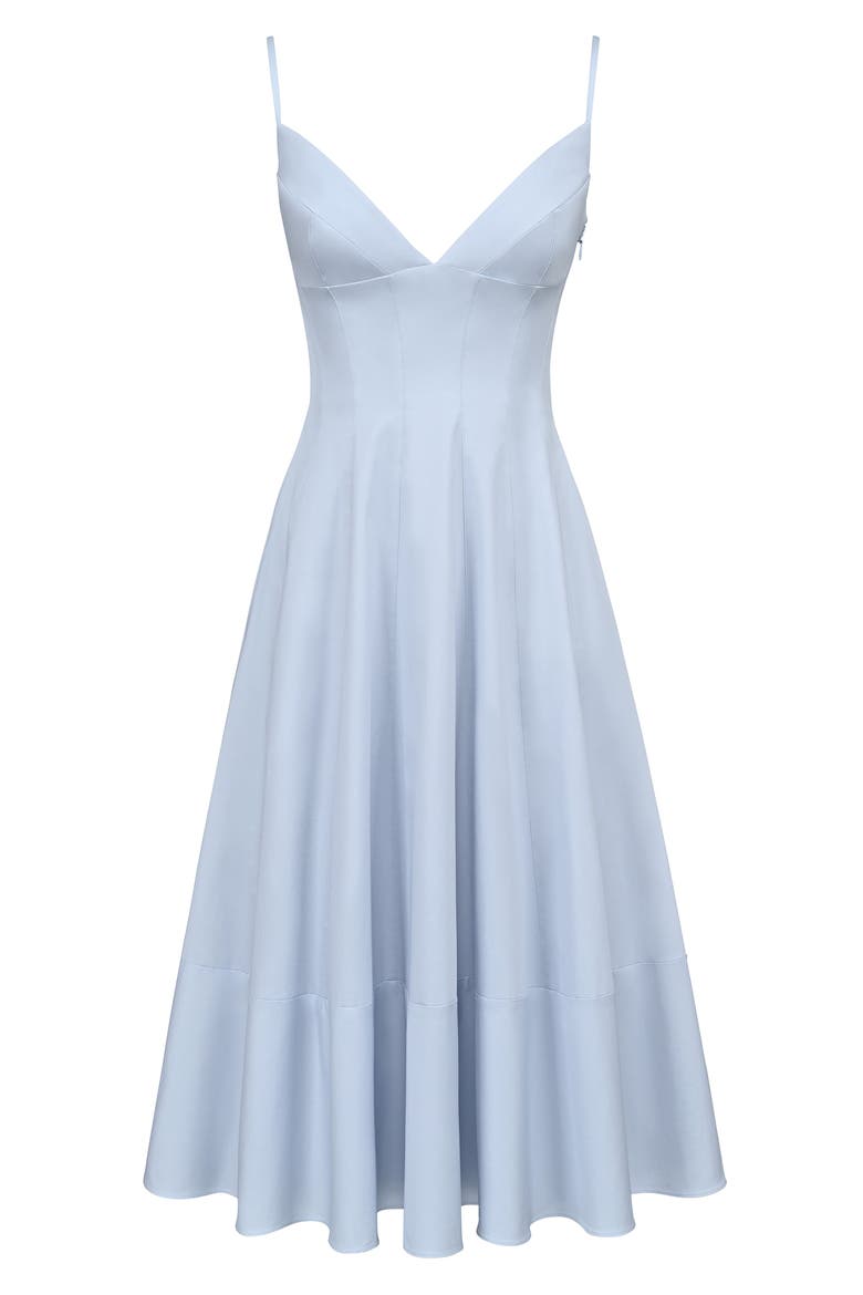 Millie Bluebell Corset Bodice Stretch Cotton Cocktail Dress, Alternate, color, BLUEBELL